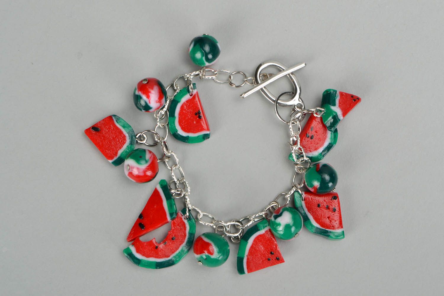 Polymer clay bracelet Water-melons photo 2