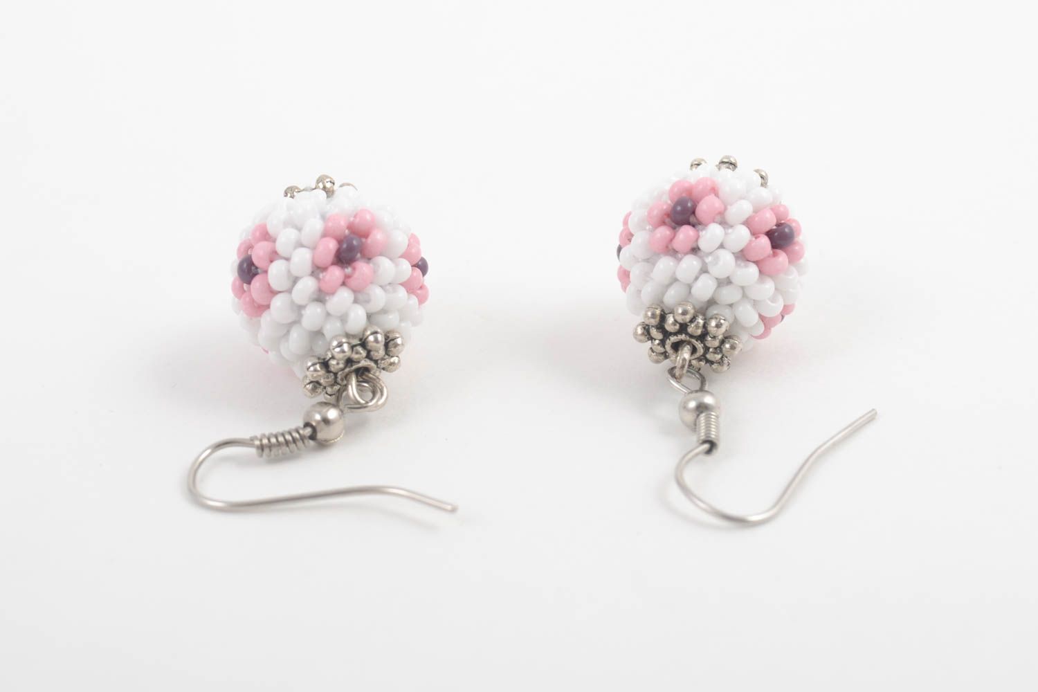 Handmade Ohrringe für Frauen Schmuck Ohrhänger Modeschmuck Ohrringe weiß rosa foto 2