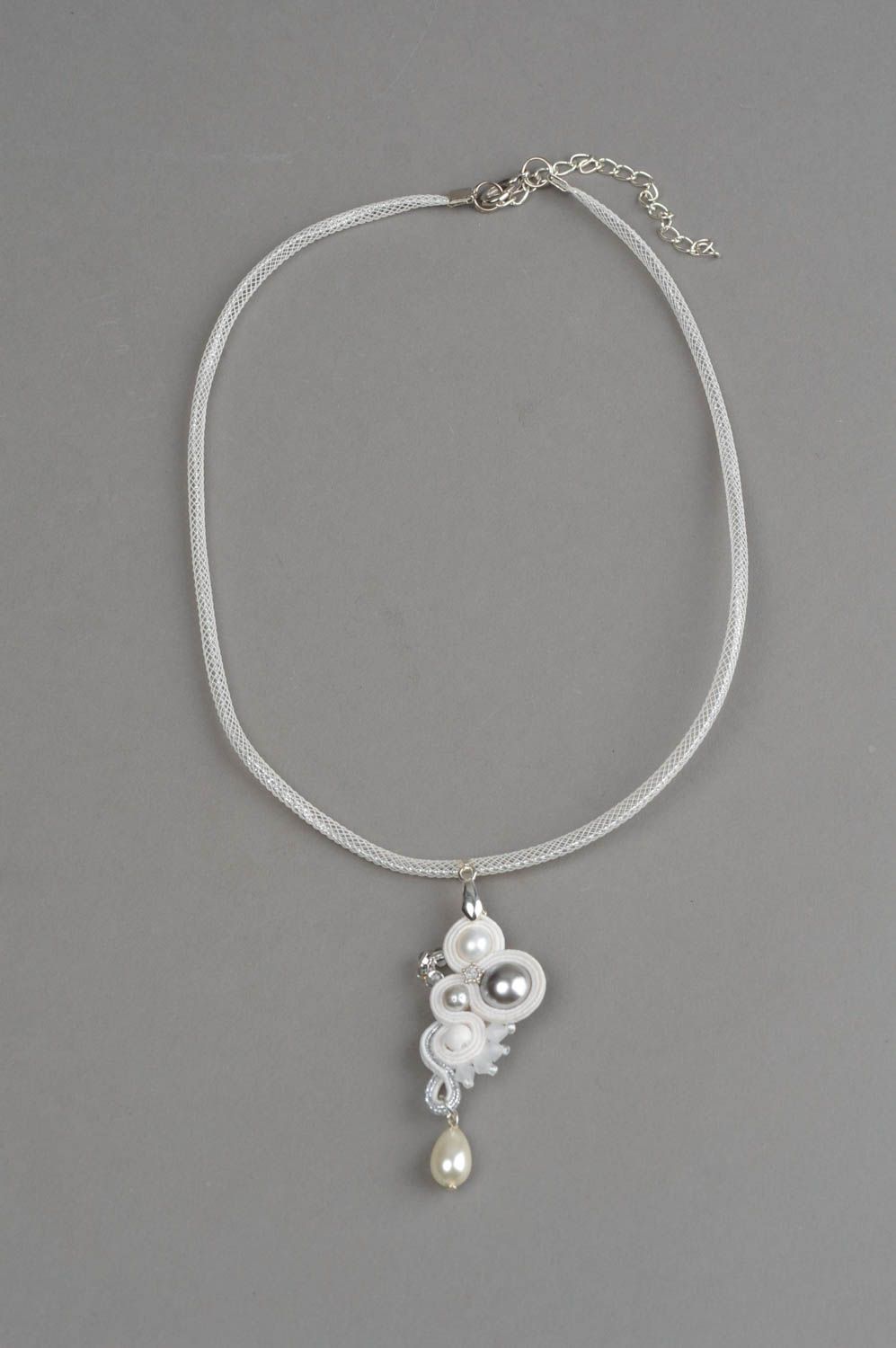 Handmade beautiful pendant soutache unusual accessory cute stylish jewelry photo 2