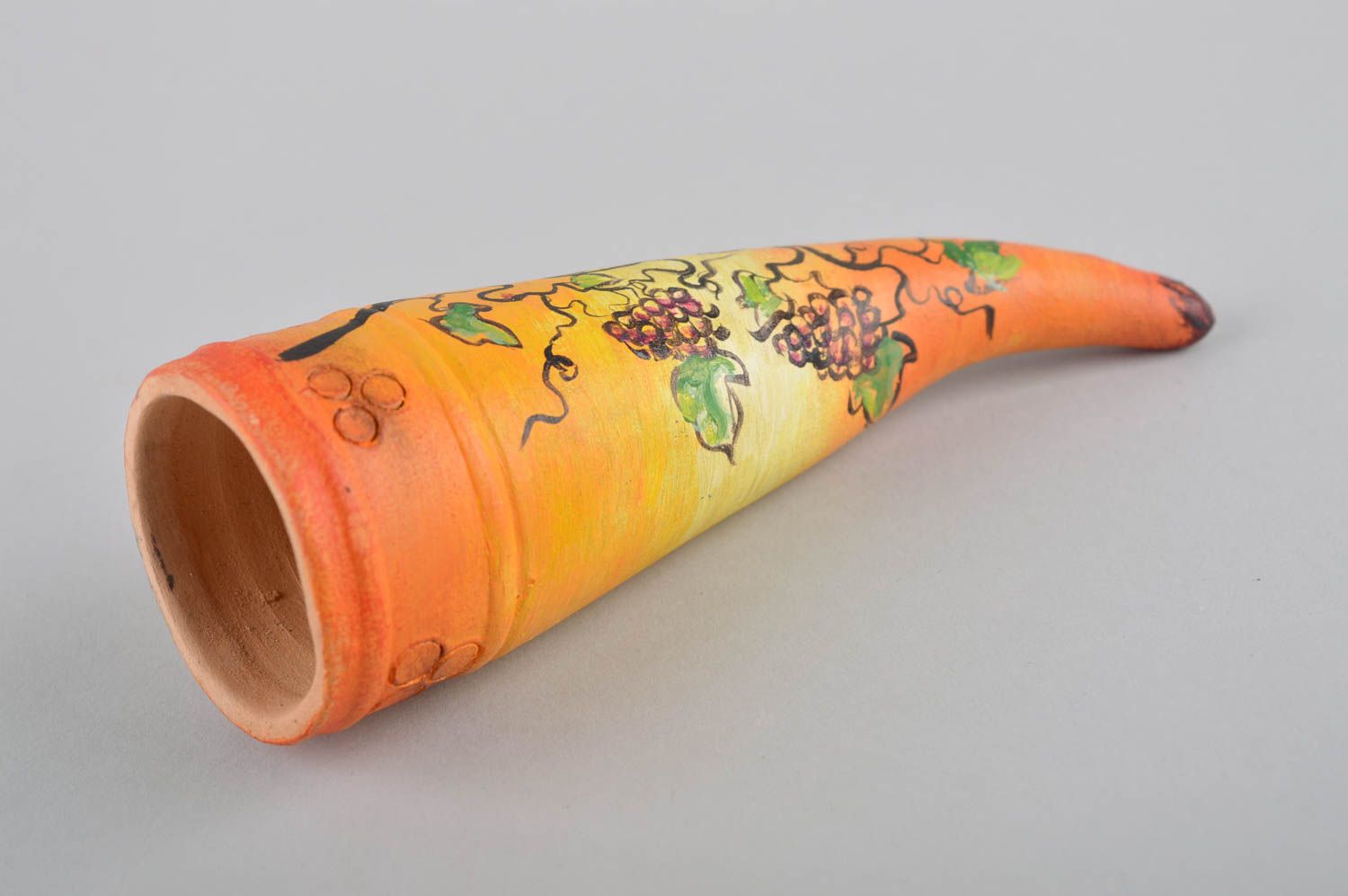Trink Horn handgefertigt Keramik Behälter Geschenk für Männer bemalt schön foto 2
