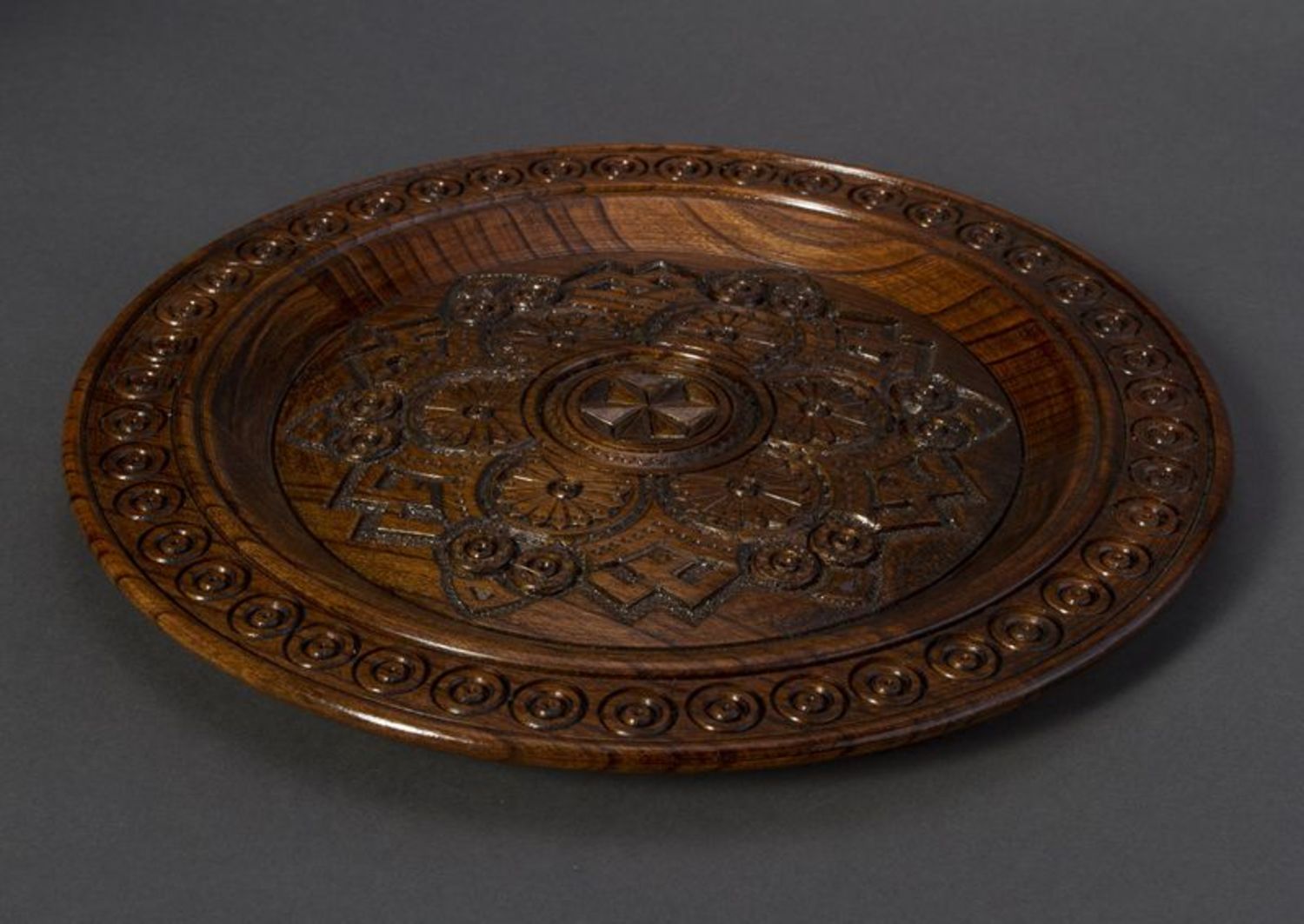 Carved wooden plate photo 4