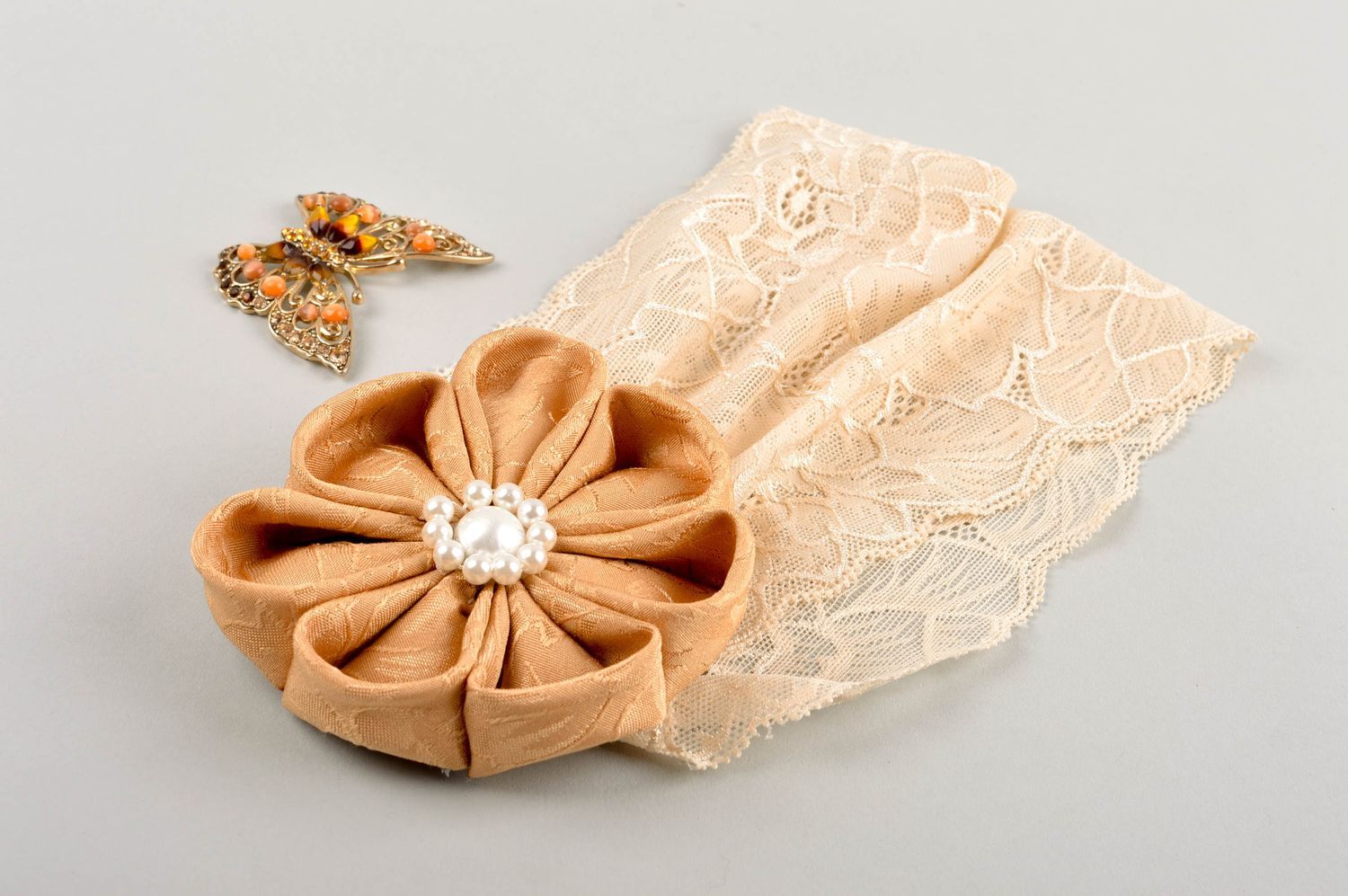 Unusual handmade flower headband designer hair accessories gifts for kids photo 1