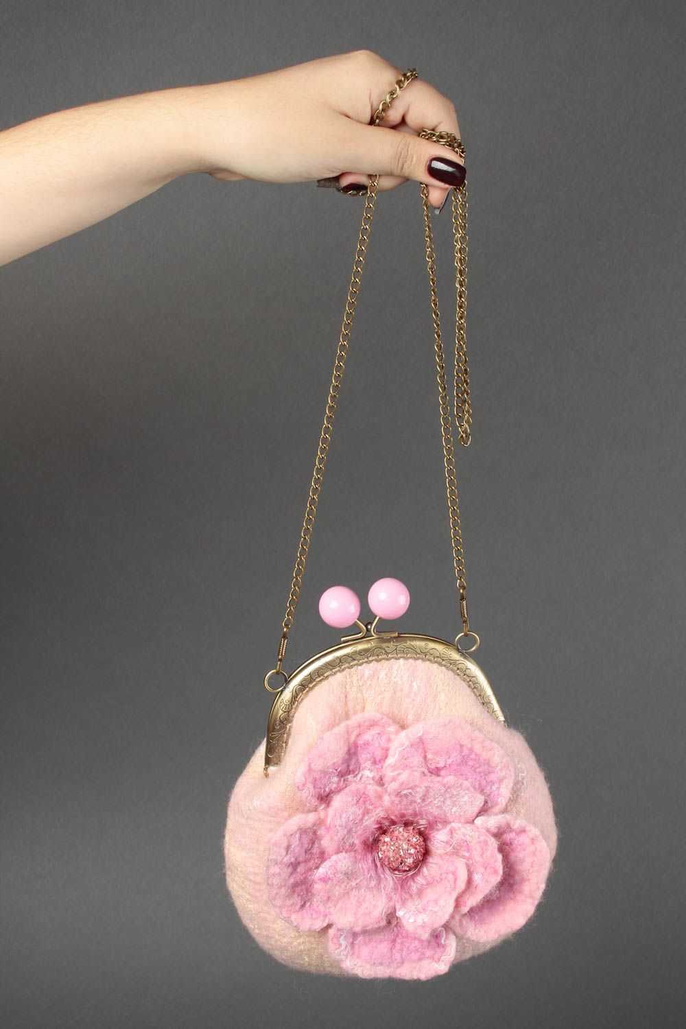 Handmade felt bag clutch bag fashion handbags handbags for women gifts for girls photo 1