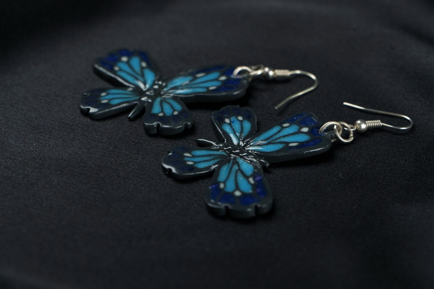 Earrings made ​​of polymer clay Butterflies photo 2