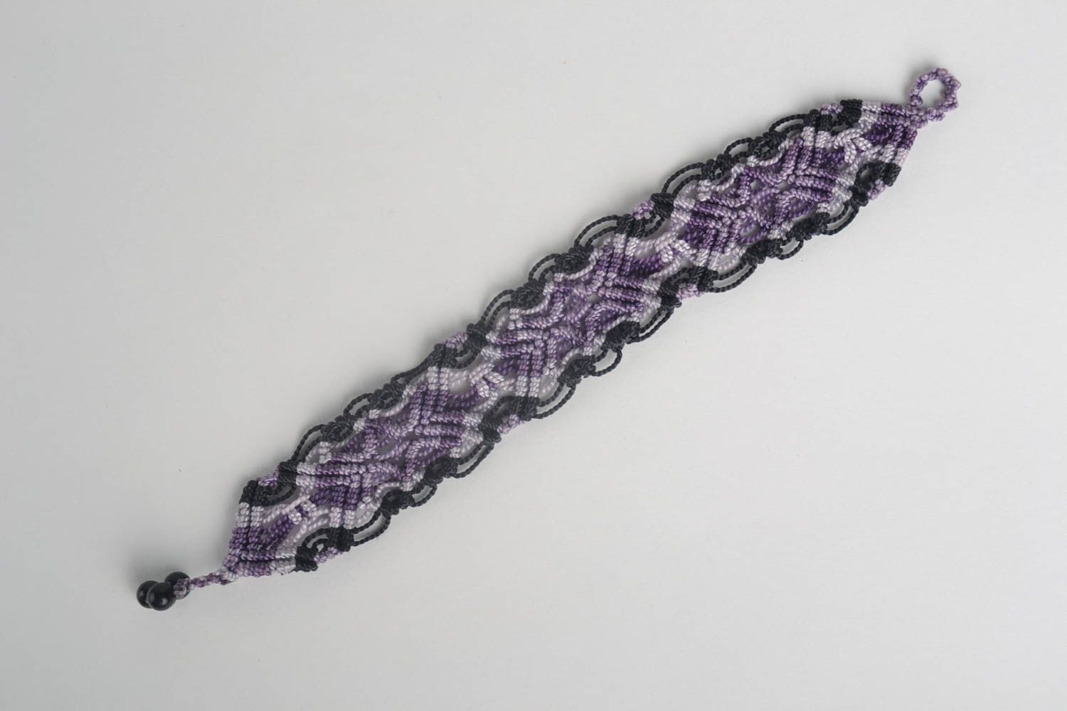 Bracelet textile Bijou fait main en fils synthétiques large Accessoire femme photo 2