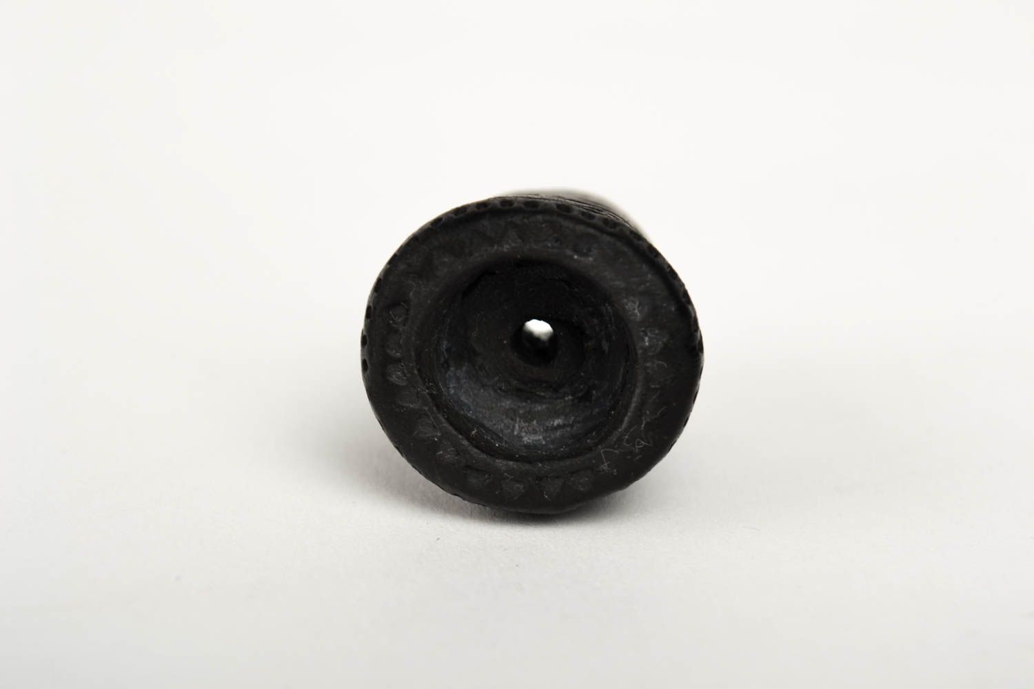 Аксессуар для курения сувенир ручной работы изделие из глины черное авторское фото 5