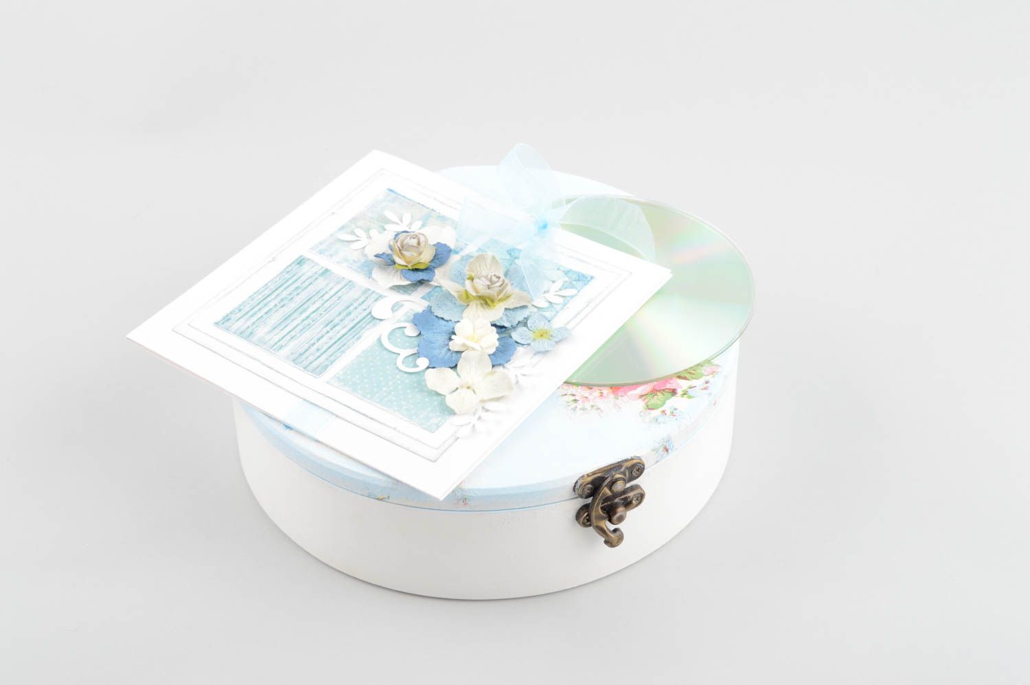 Handmade CD Hülle aus Papier kreatives Geschenk schöne Verpackung mit Band foto 1