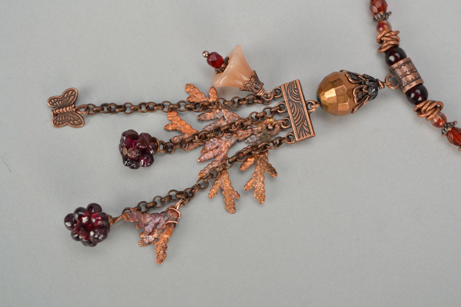 Pendant with coppered thuya branch photo 4