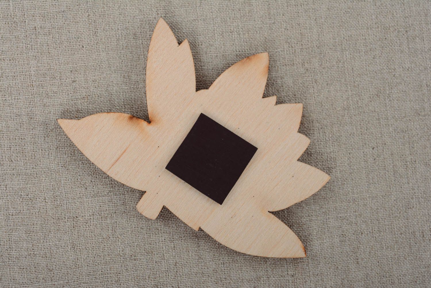 Motif en bois à décorer avec aimant Lotus fait main photo 2