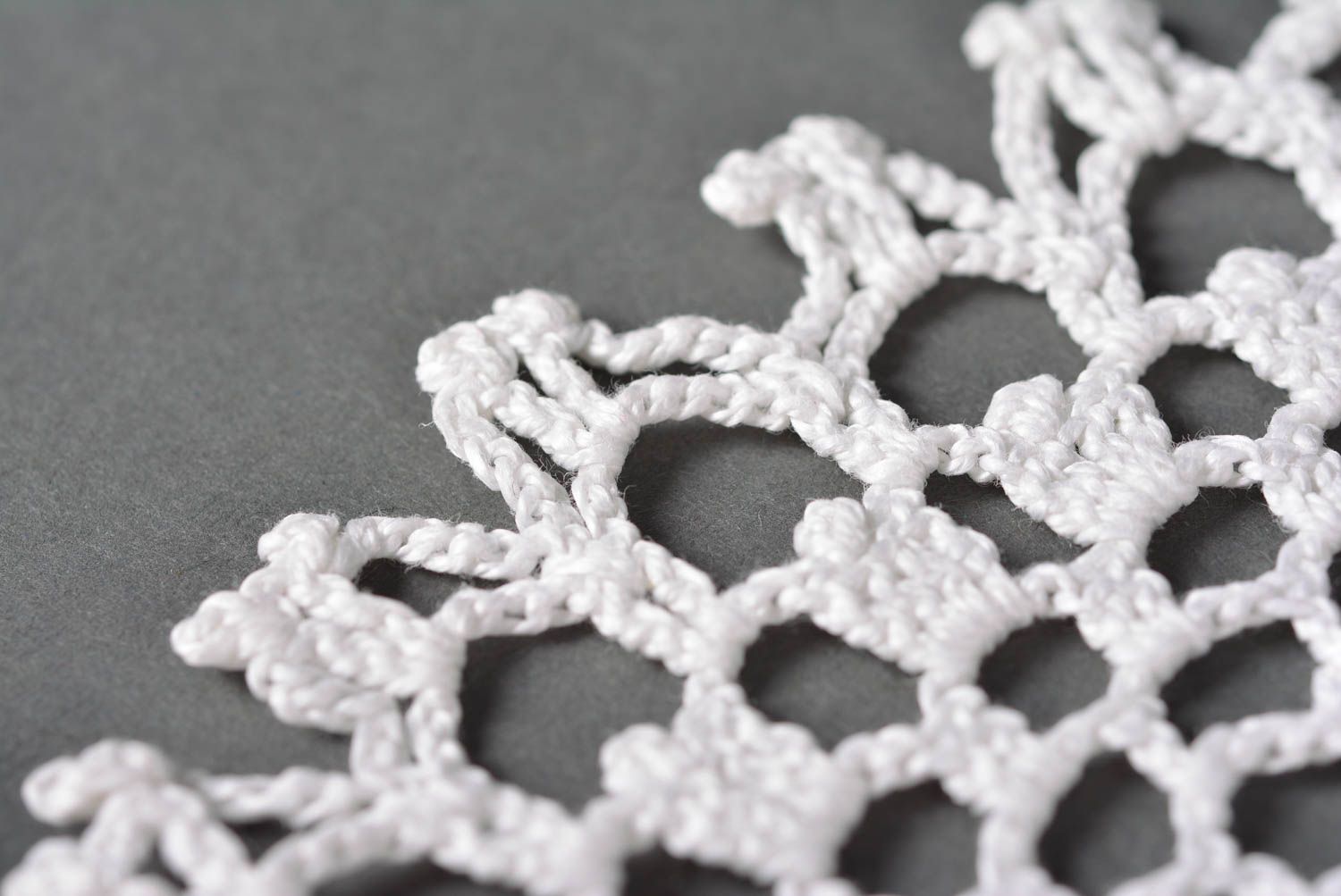 Napperon blanc fait main Textile de table au crochet en coton Déco maison photo 2