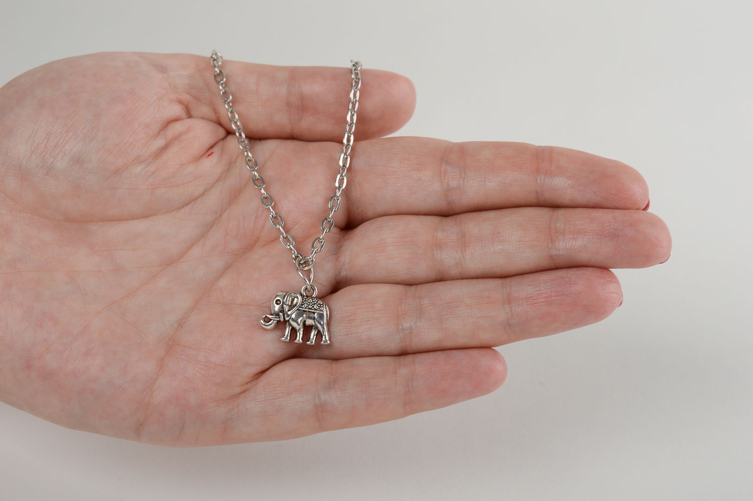 Handmade pendant little elephant metal pendant design accessories women gift photo 5