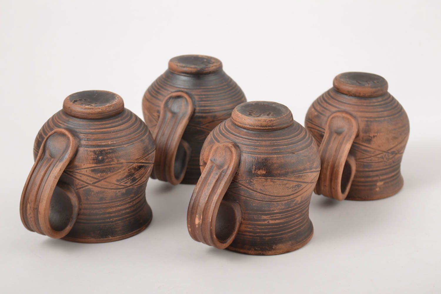 Handmade Ton Tassen Keramik Geschirr Küchen Zubehör originelle Geschenke 4 Stück foto 4