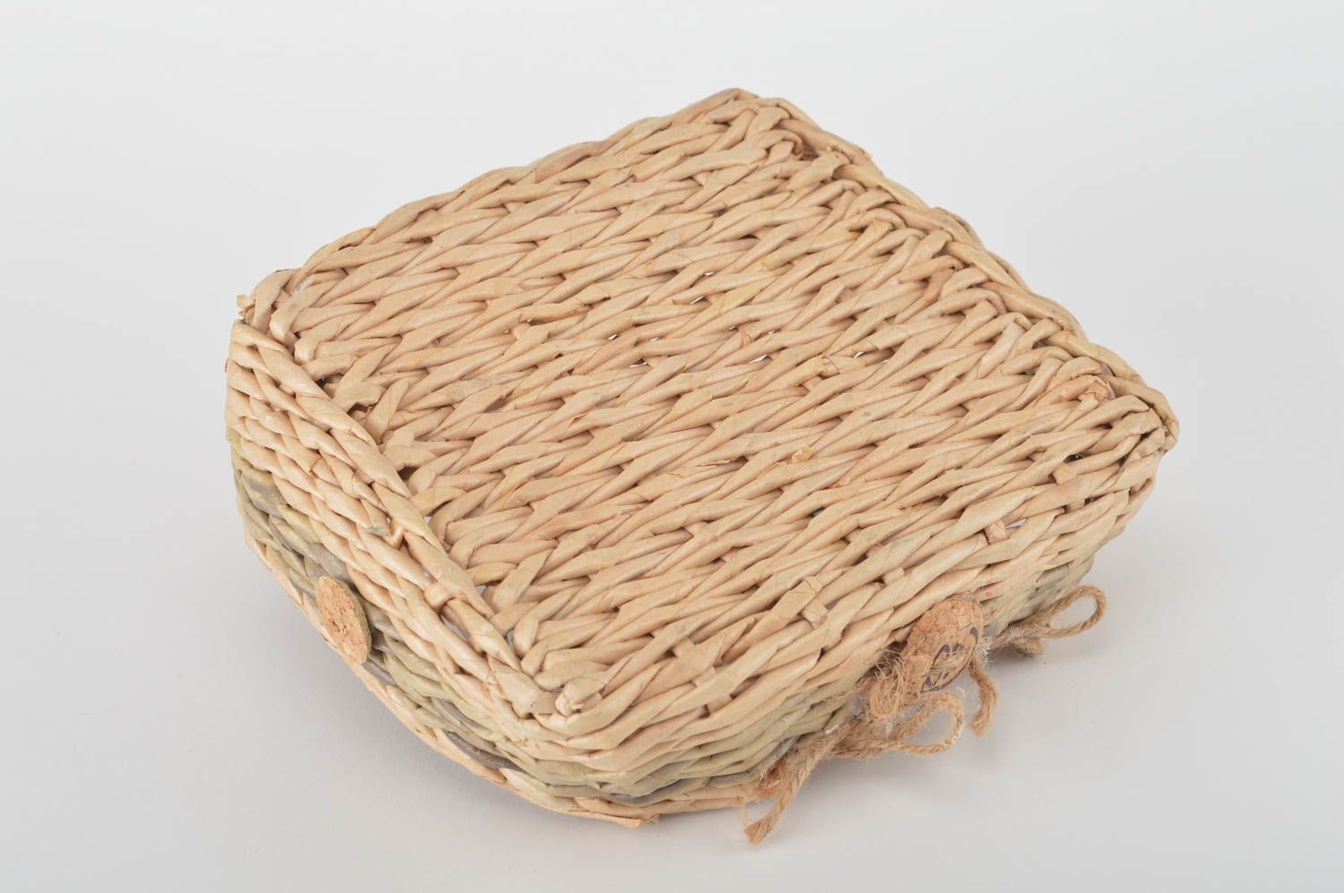 Плетеная корзина ручной работы корзина из газет декор дома в этническом стиле фото 5