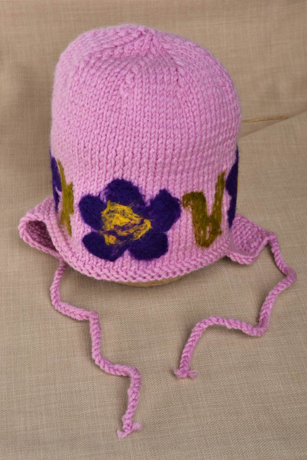 Bonnet tricot fait main Chapeau au crochet Accessoire enfant design unique  photo 1