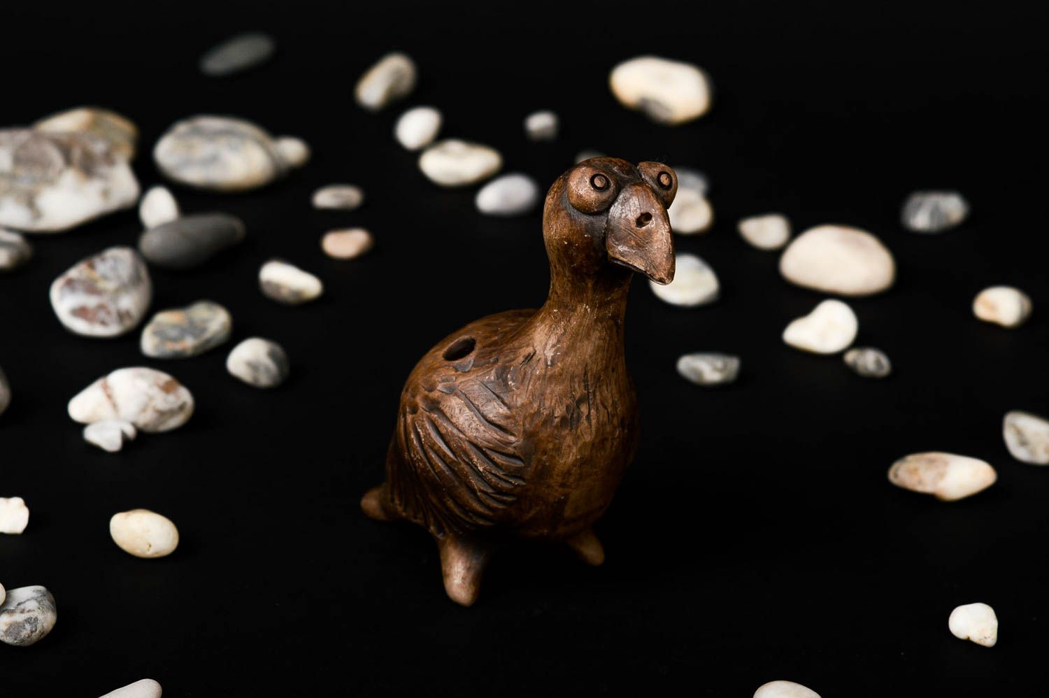 Handmade clay whistle bird decorative pottery handmade clay statuettes photo 1