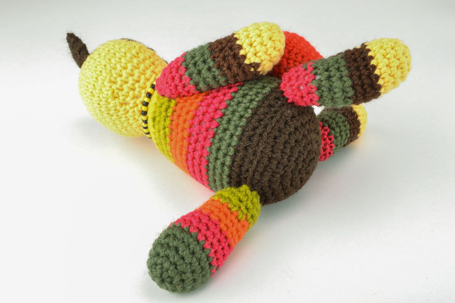 Poupée en tissu chat multicolore faite main originale jouet pour petit enfant photo 5