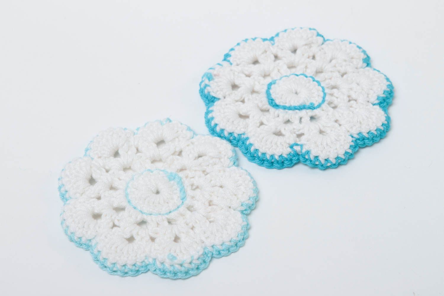 Set of 2 handmade crochet lace coasters beautiful hot pads home textiles photo 4