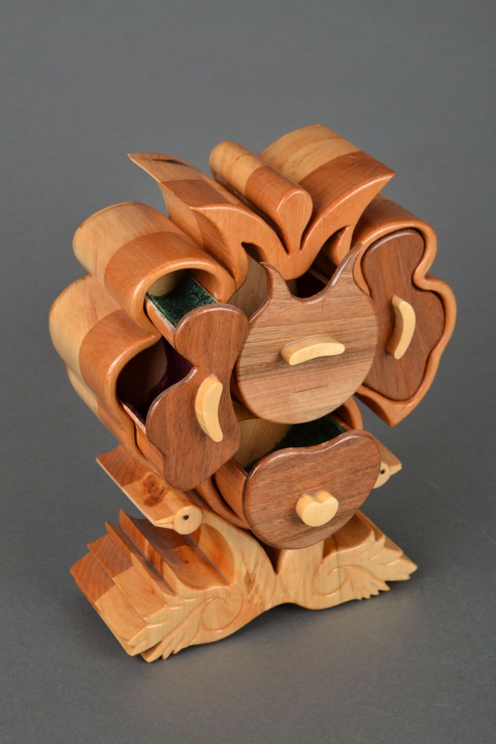 Boîte en bois décorative faite main originale Cygnes photo 3