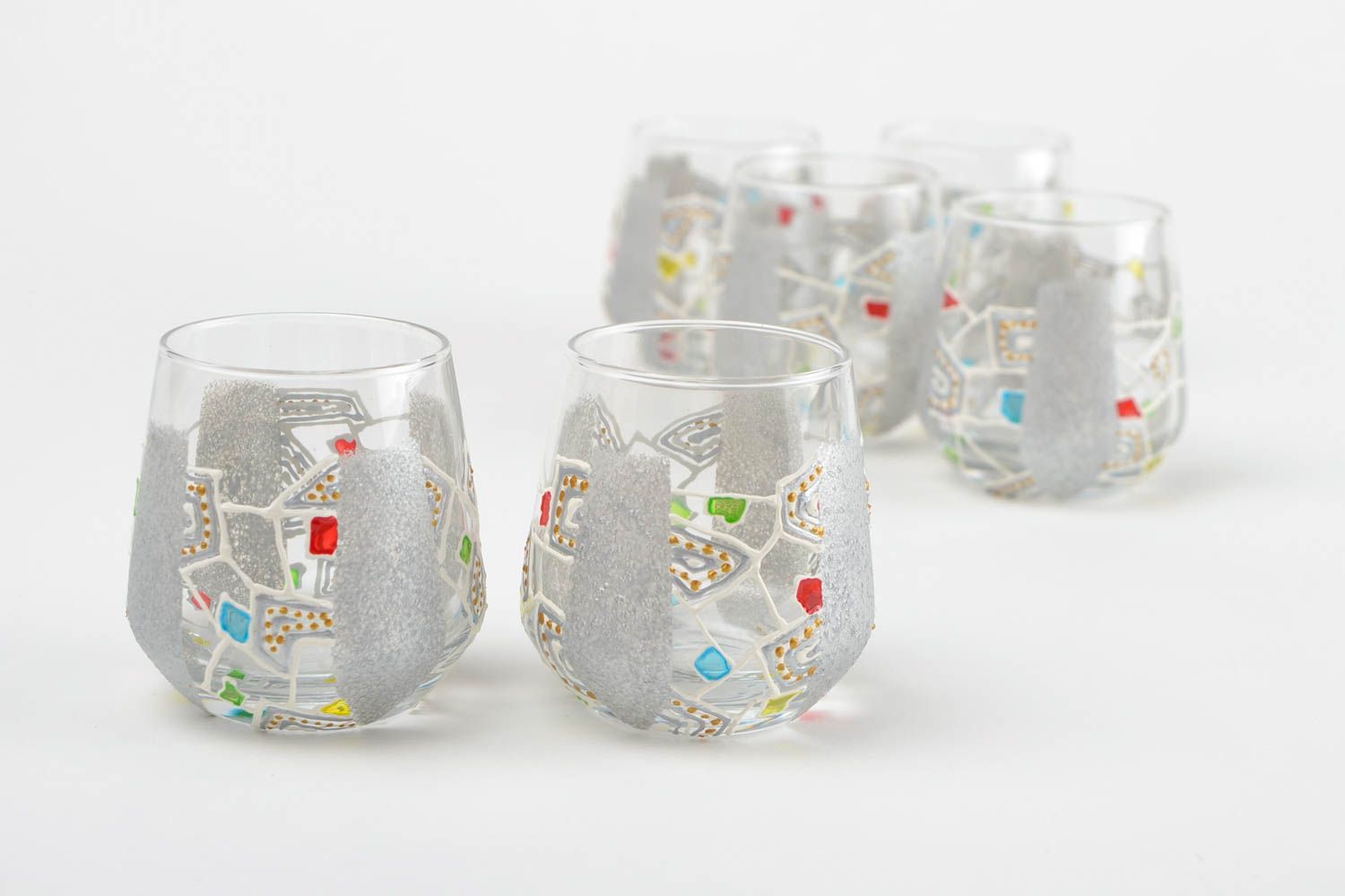 Handmade shot glass drinkware ideas glass ware shot glasses set 6 pieces 85 ml photo 5