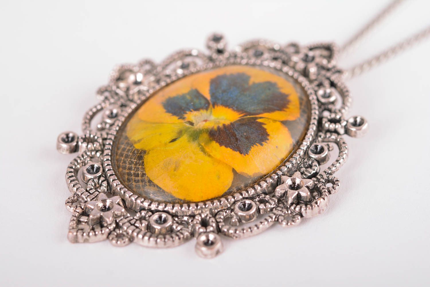 Handmade pendant designer jewelry unusual accessory epoxy resin pendant photo 4