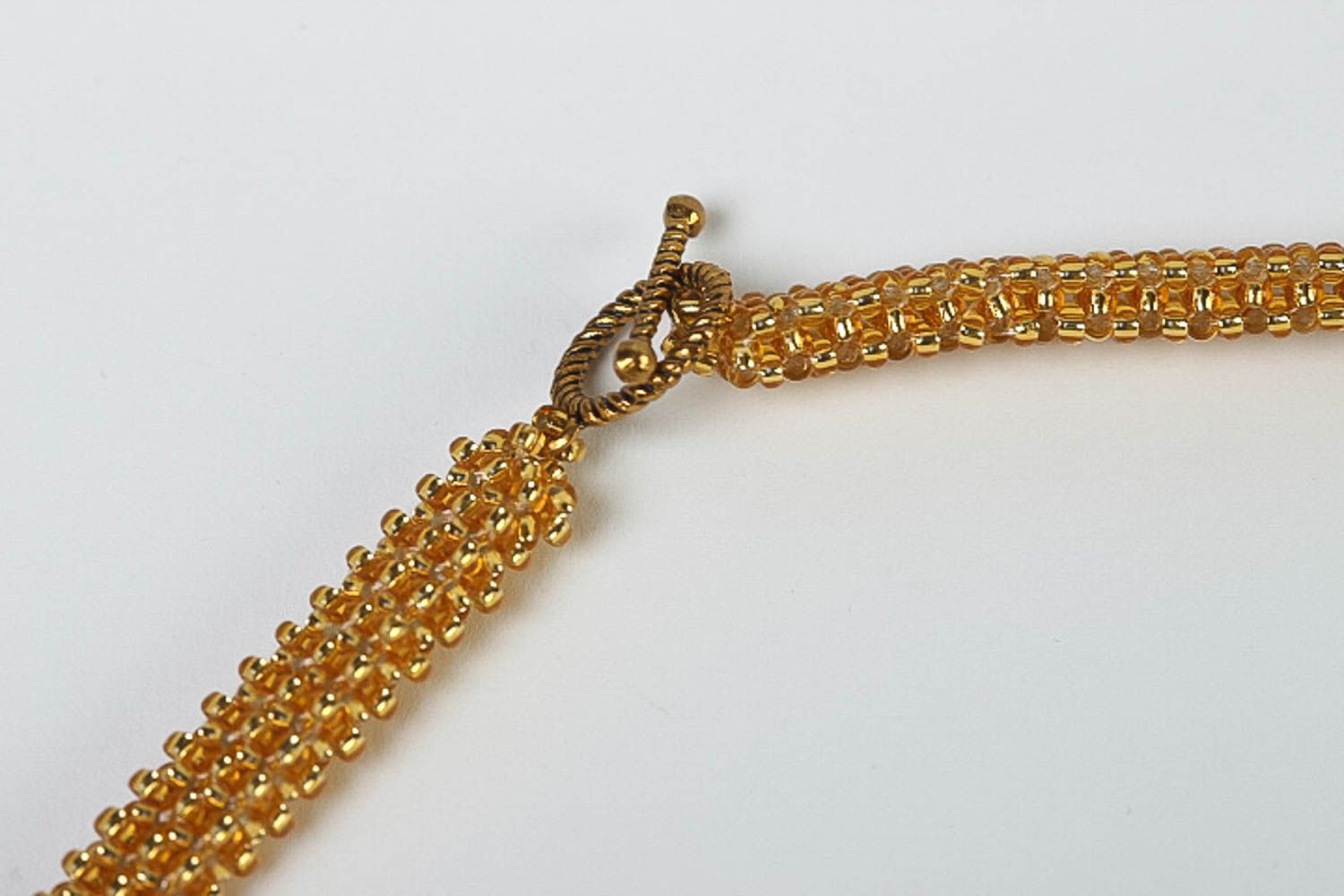 Бижутерия ручной работы ожерелье из бисера авторское колье из бисера Изумруд фото 4