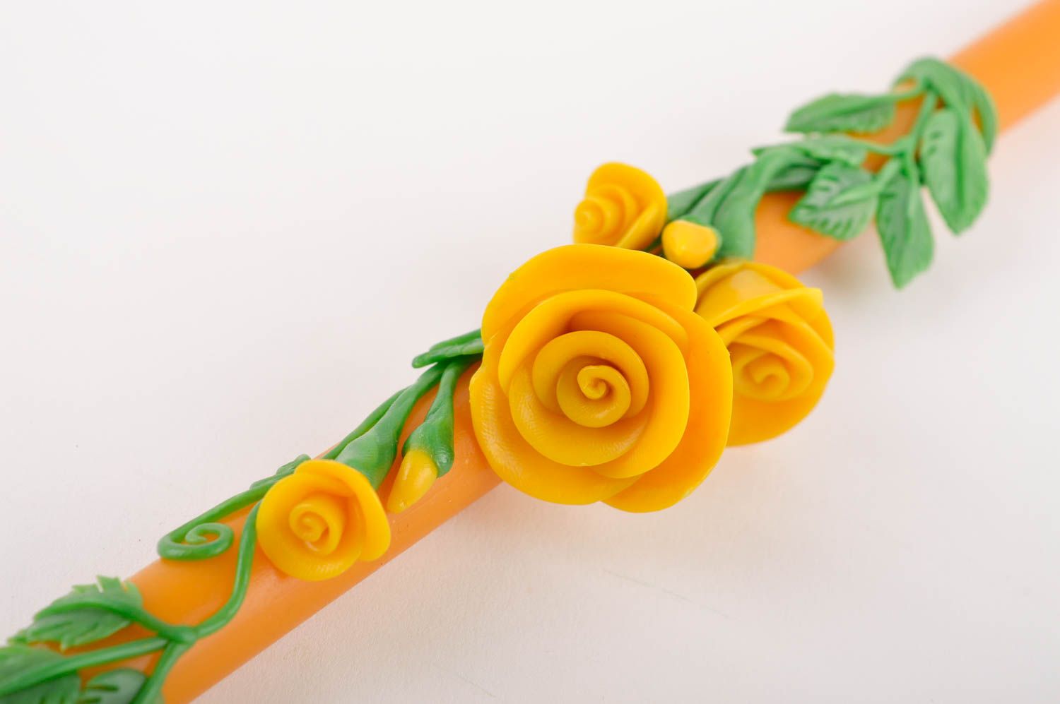 Candle for ceremony yellow paraffin candle designers pillar candle roses photo 5