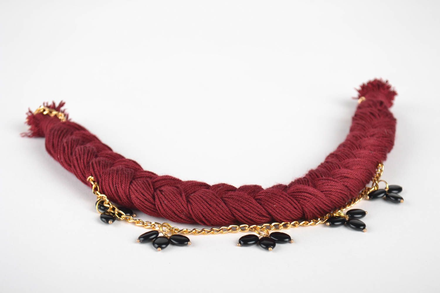 Designer stylish woven necklace handmade textile bijouterie designer present photo 4