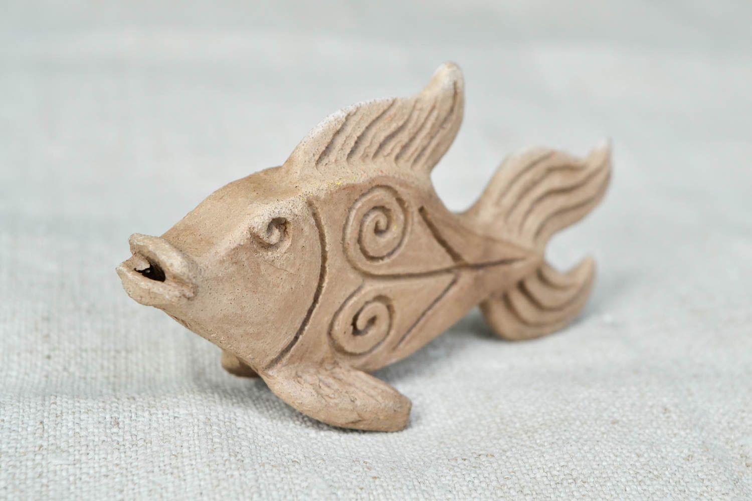 Sifflet enfant fait main Figurine poisson Instrument musique argile design photo 4