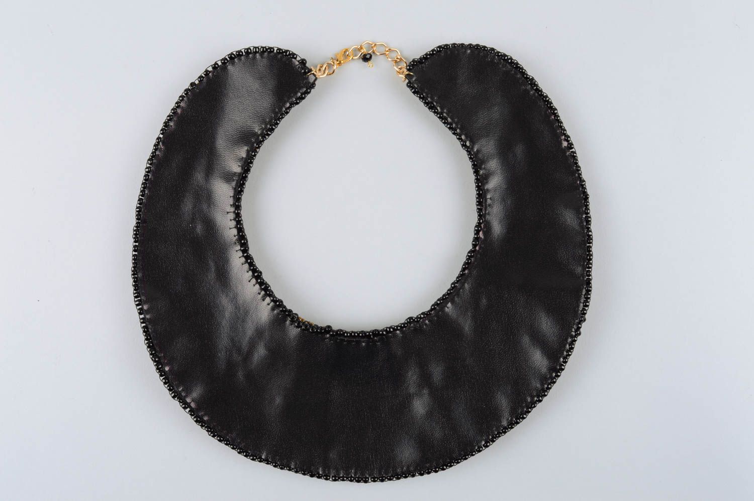 Ungewöhnliche Halskette aus Glasperlen handmade Rocailles Kette Designer Schmuck foto 5
