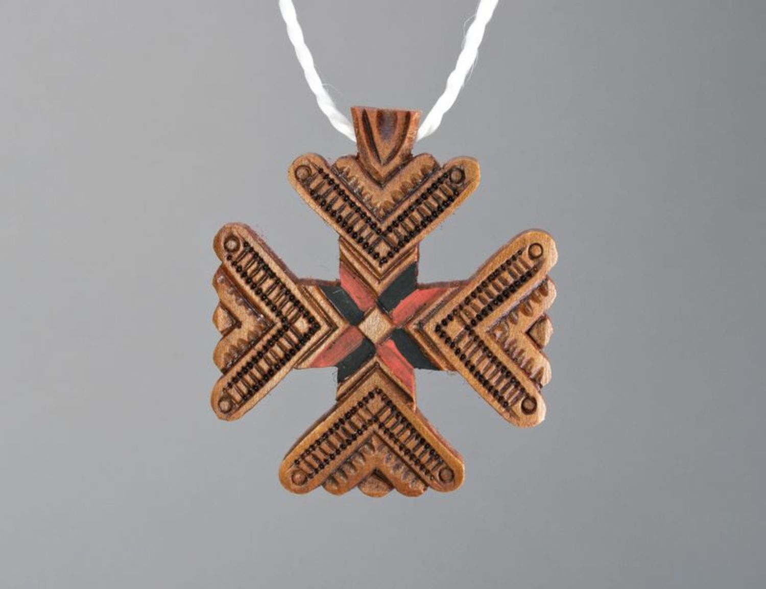 Wooden carved pectoral cross photo 2