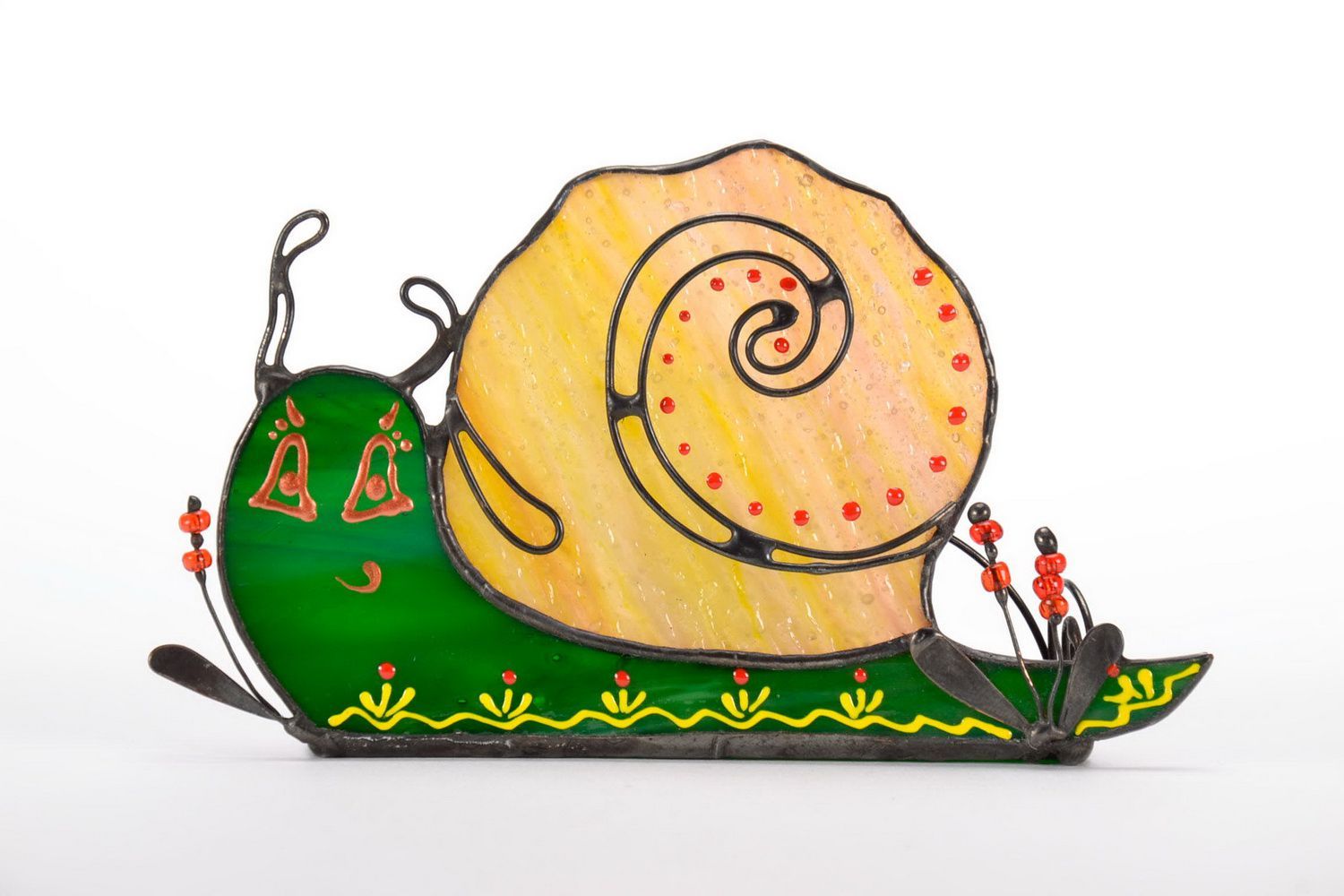 Stained glass business card holder Snail photo 2