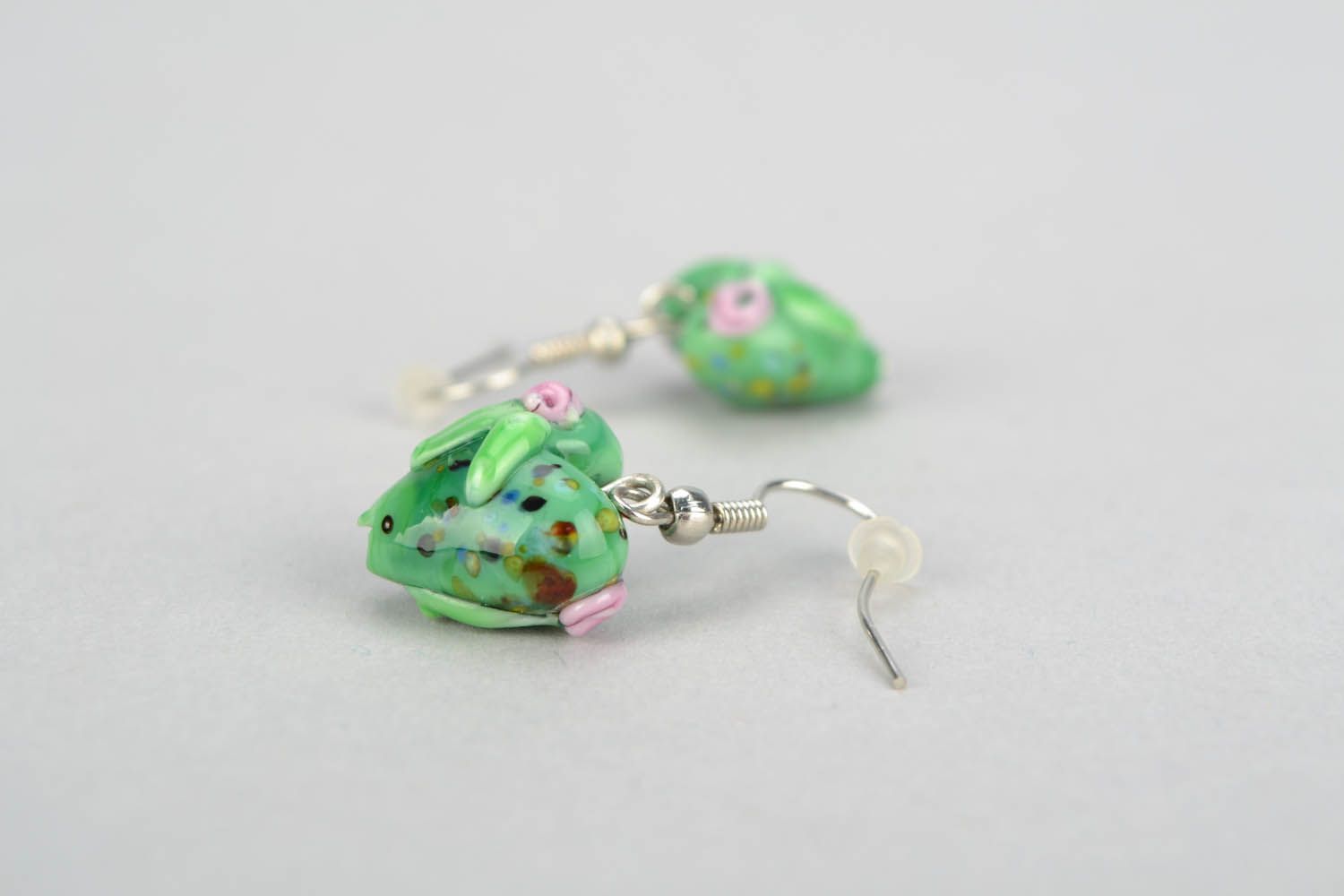 Earrings made ​​of glass beads photo 5