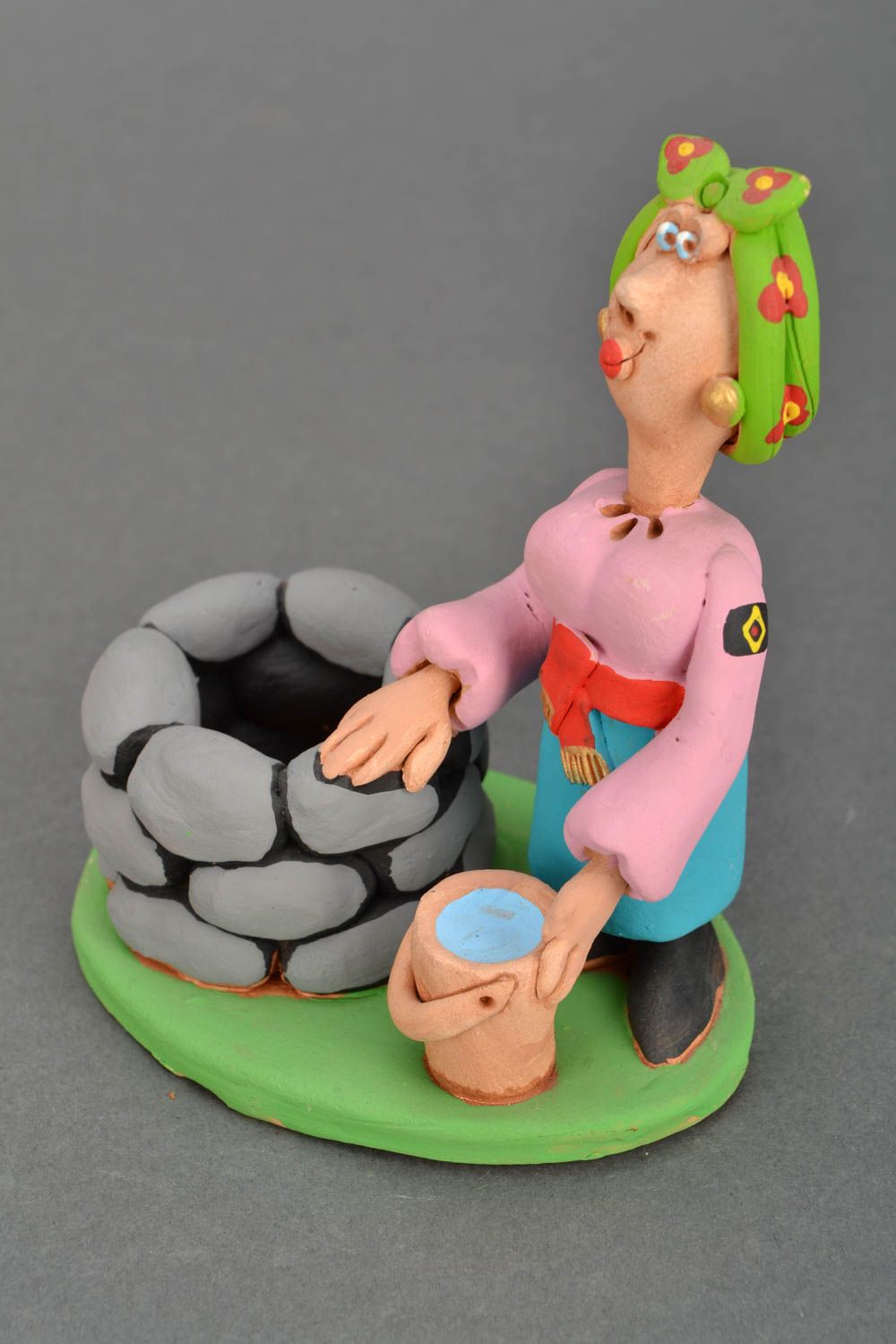Painted ceramic statuette At the Water Well photo 3
