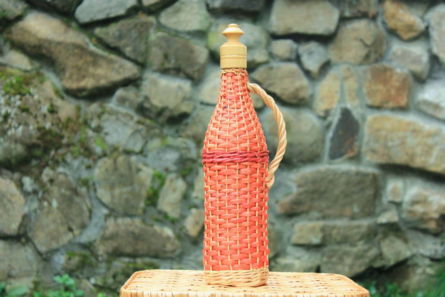 Decorative bottle with cork  photo 1