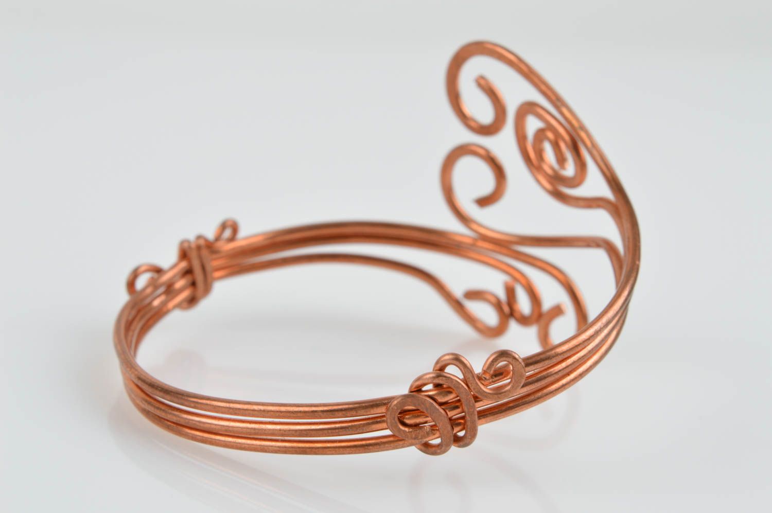 Pulsera de metal de cobre artesanal accesorio para mujer regalo original foto 4
