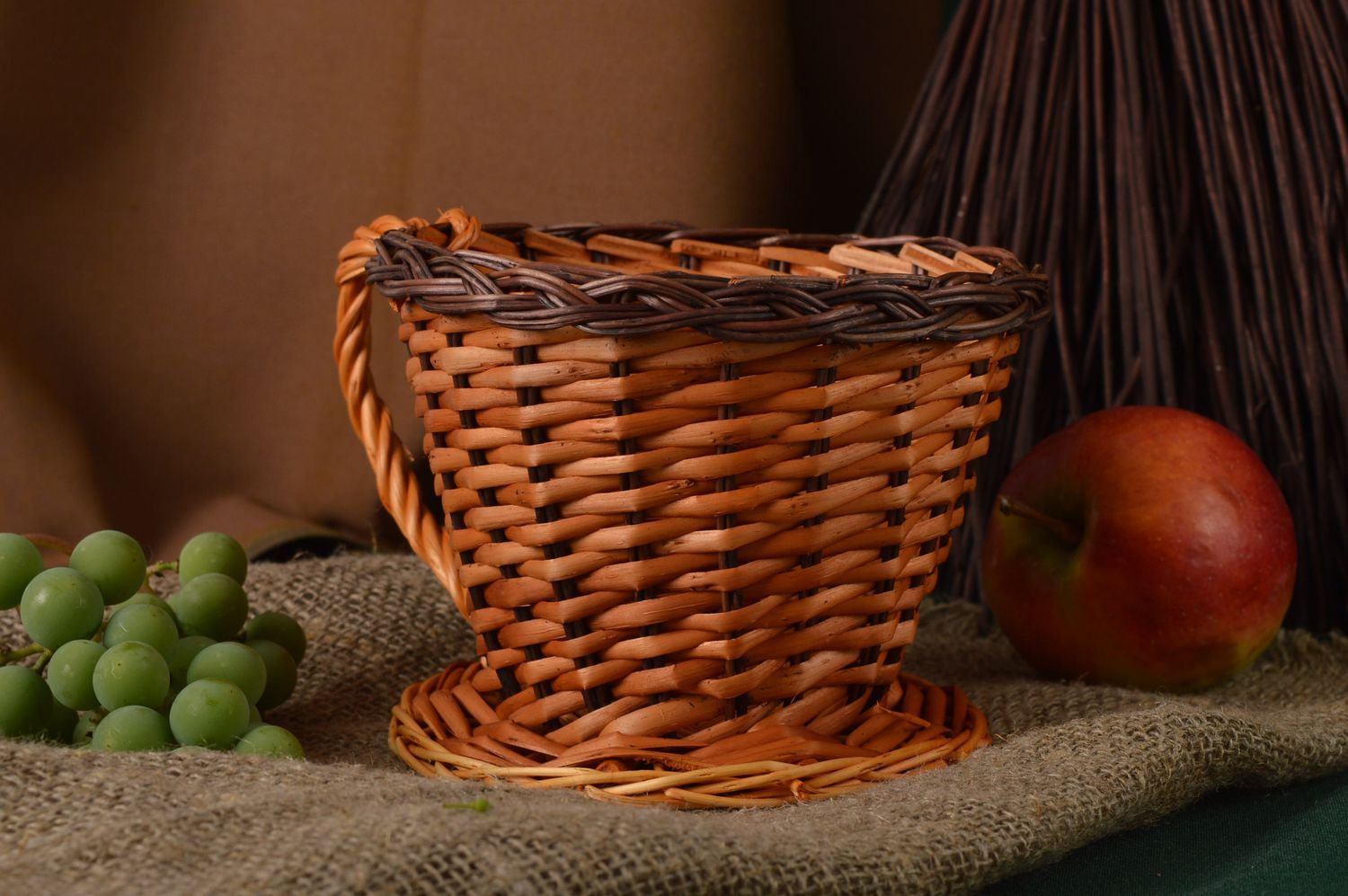 Handmade woven cachepot interior decorating home goods decorative use only photo 1