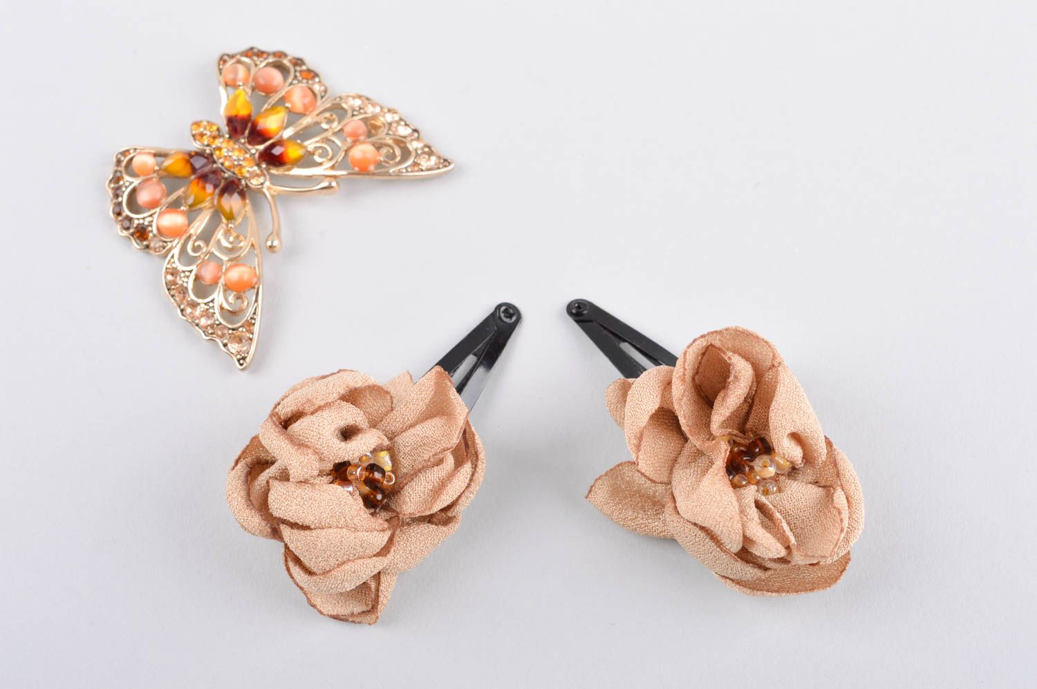 Handmade hair clips flower hair accessories flowers for hair gifts for girls photo 1