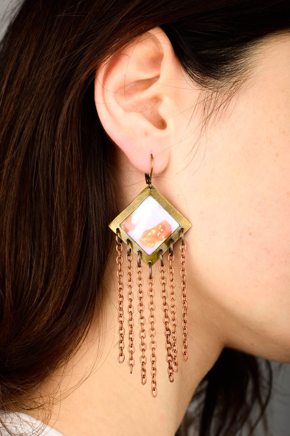 Ohrhänger Frauen Polymer Clay Schmuck handmade Ohrringe Geschenk für Frauen  foto 2