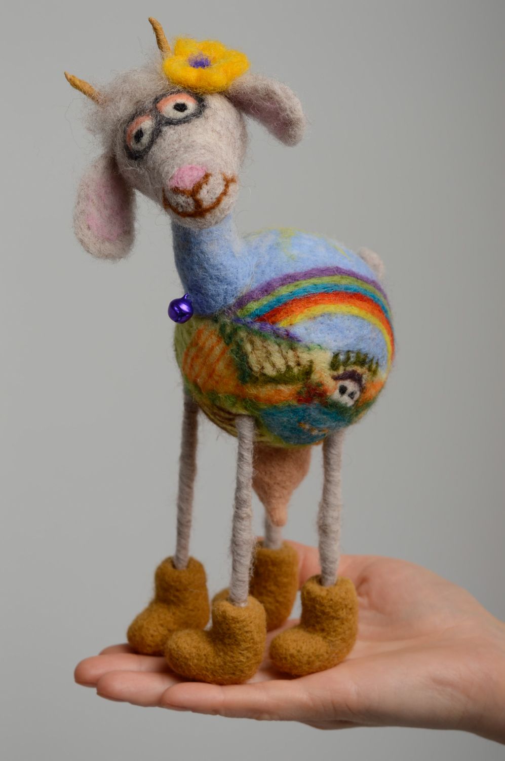 Felted wool toy Goat photo 5