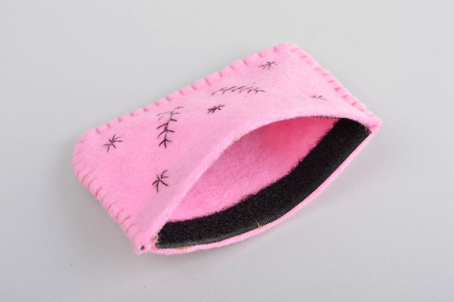 Кошелек из ткани хэнд мейд розовый женский кошелек на липучке стильный кошелек фото 4