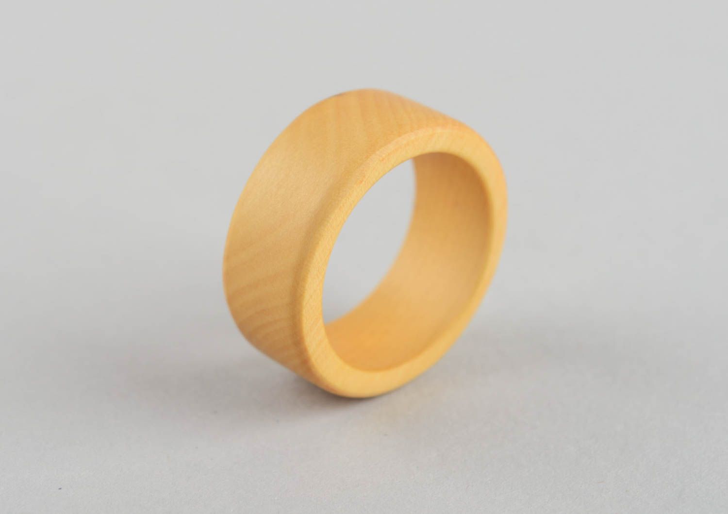 Handmade stylish laconic designer ring for men and women carved of wood photo 3