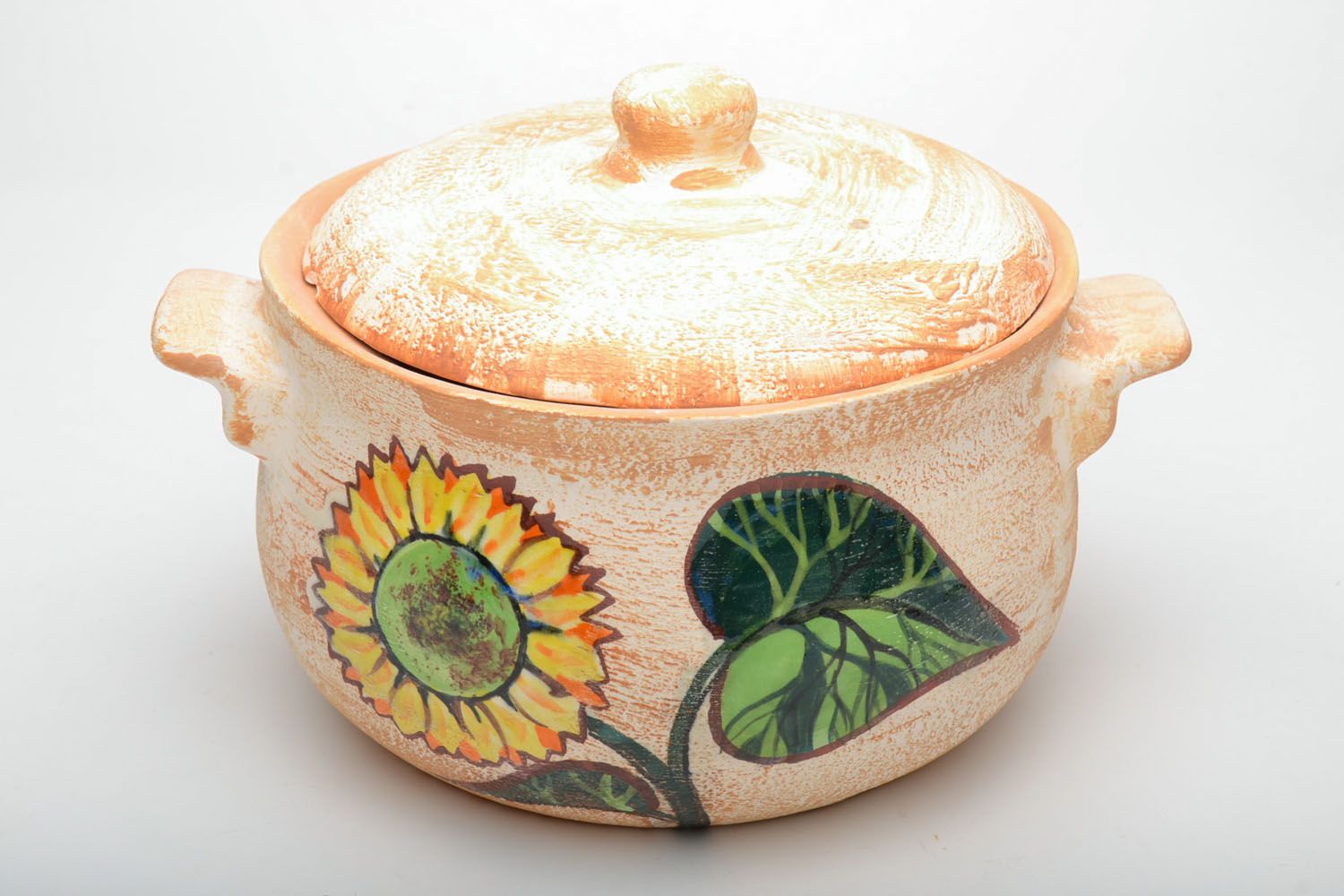 Handmade ceramic pot Sunflower photo 3