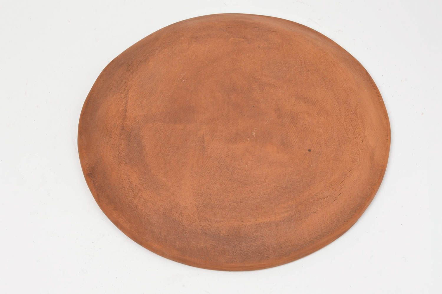 Большая тарелка из красной глины с узором ручной работы оригинальная Джунгли фото 4