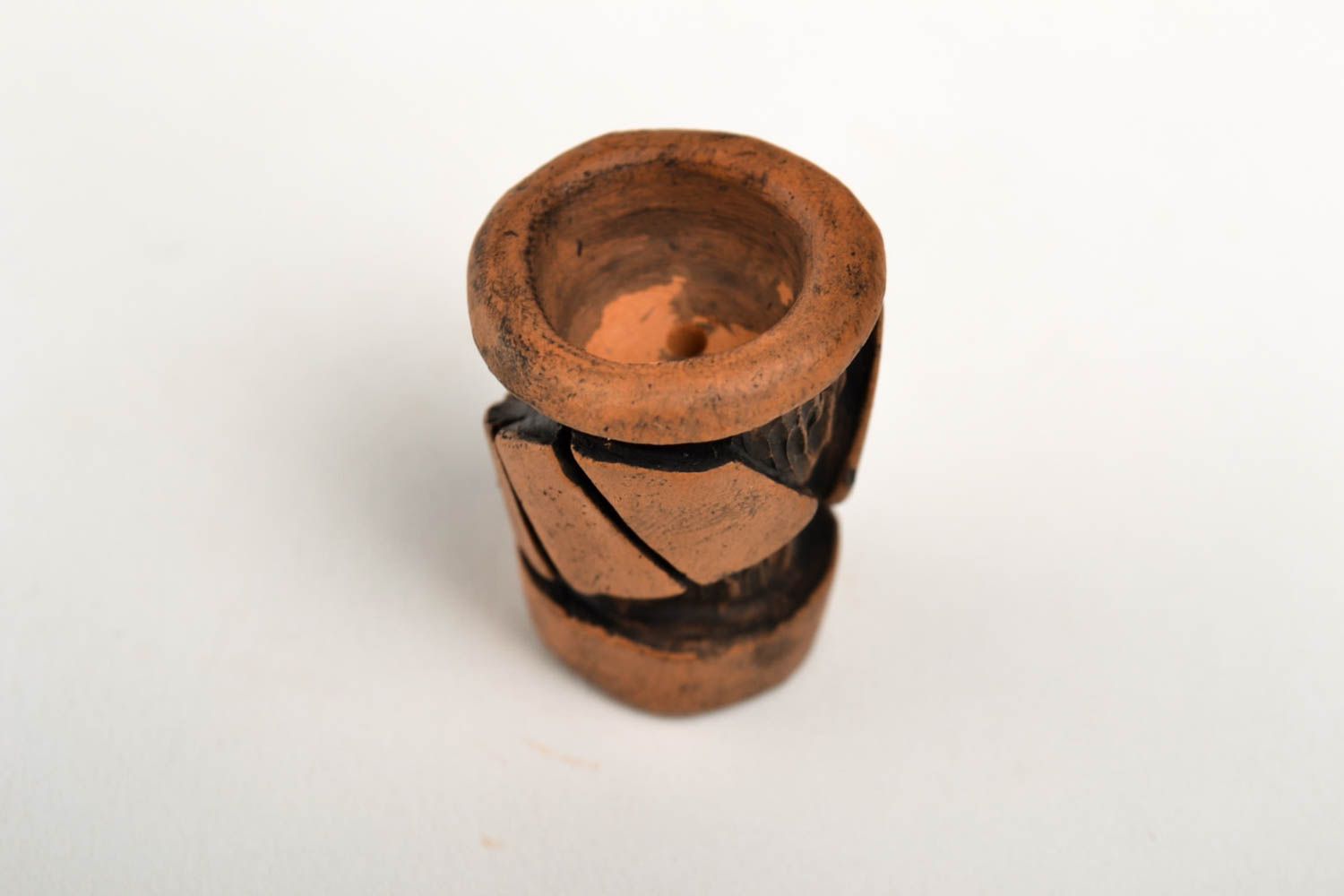 Курительный аксессуар handmade курительный девайс изделие из глины небольшое  фото 5