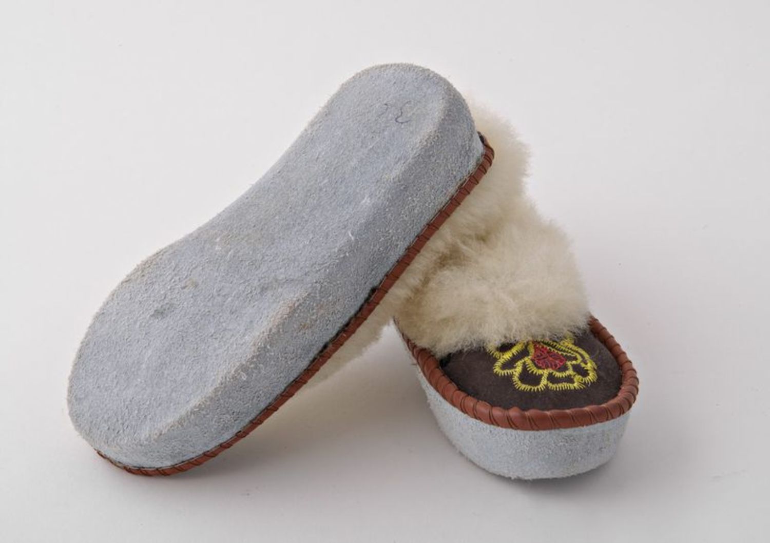 Women's slippers made ​​of lambskin photo 4