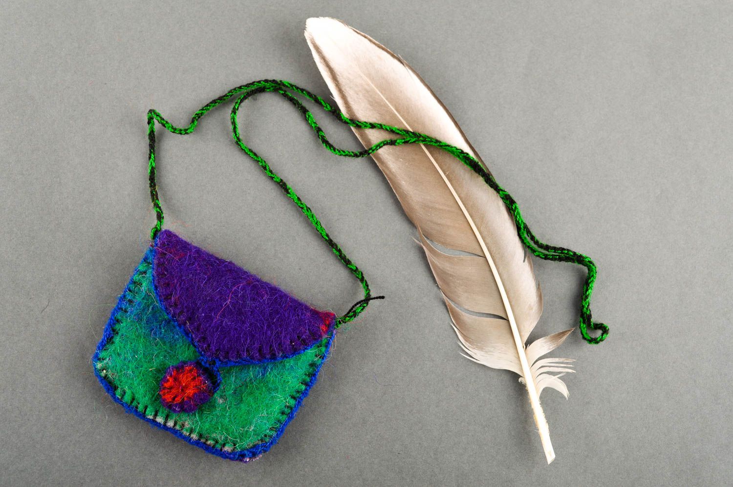 Bolso de fieltro multicolor artesanal accesorio de mujer regalo original foto 1
