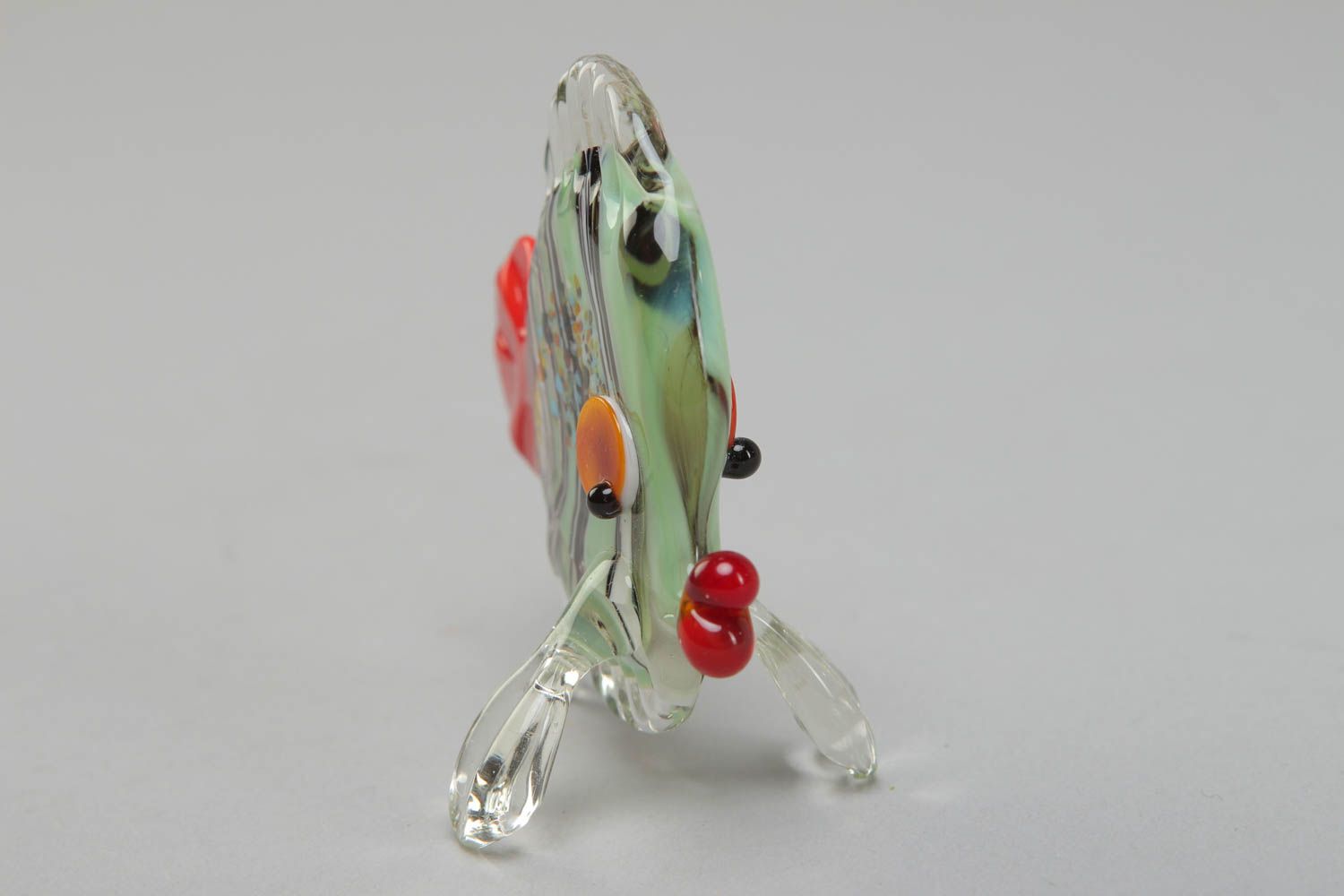 Figurine miniature en verre au chalumeau multicolore faite main Poisson photo 2