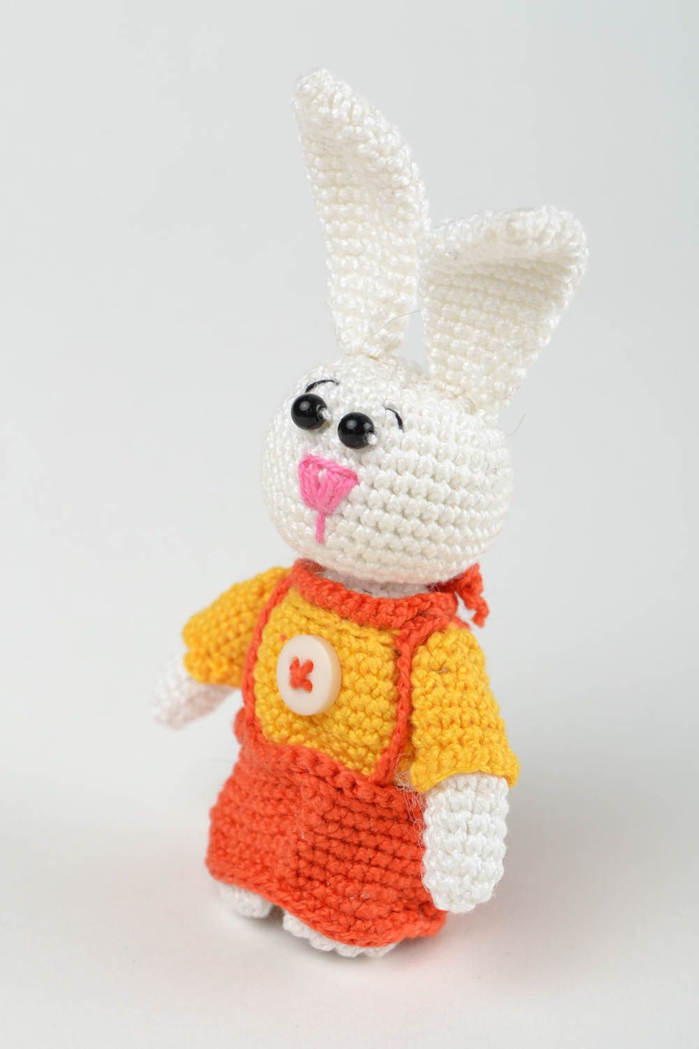 Marionnette doigt tricot Jouet fait main lapin fils coton crochet Cadeau enfant photo 3