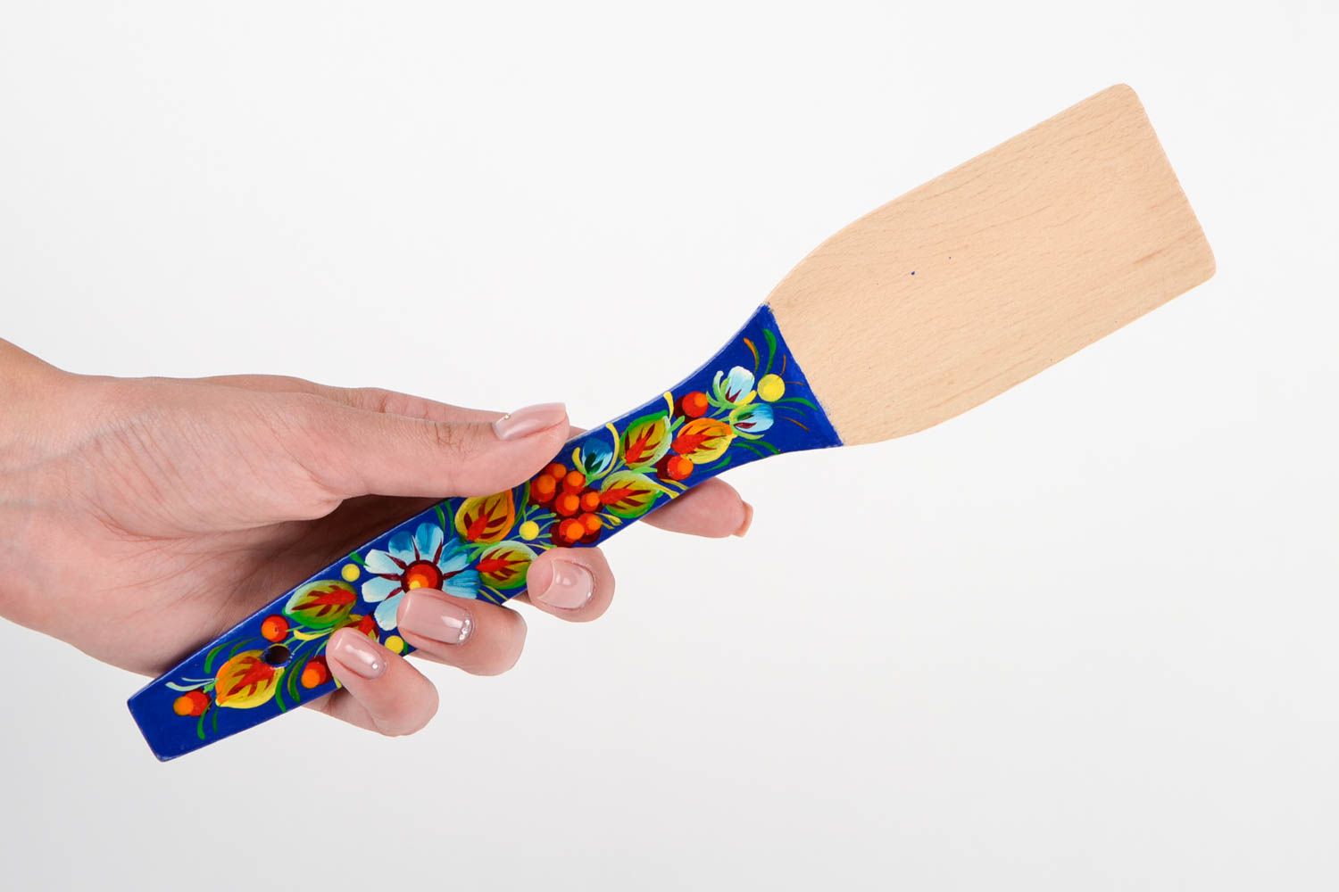 Handmade wooden kitchen accessory painted spatula beautiful unusual spatula photo 2