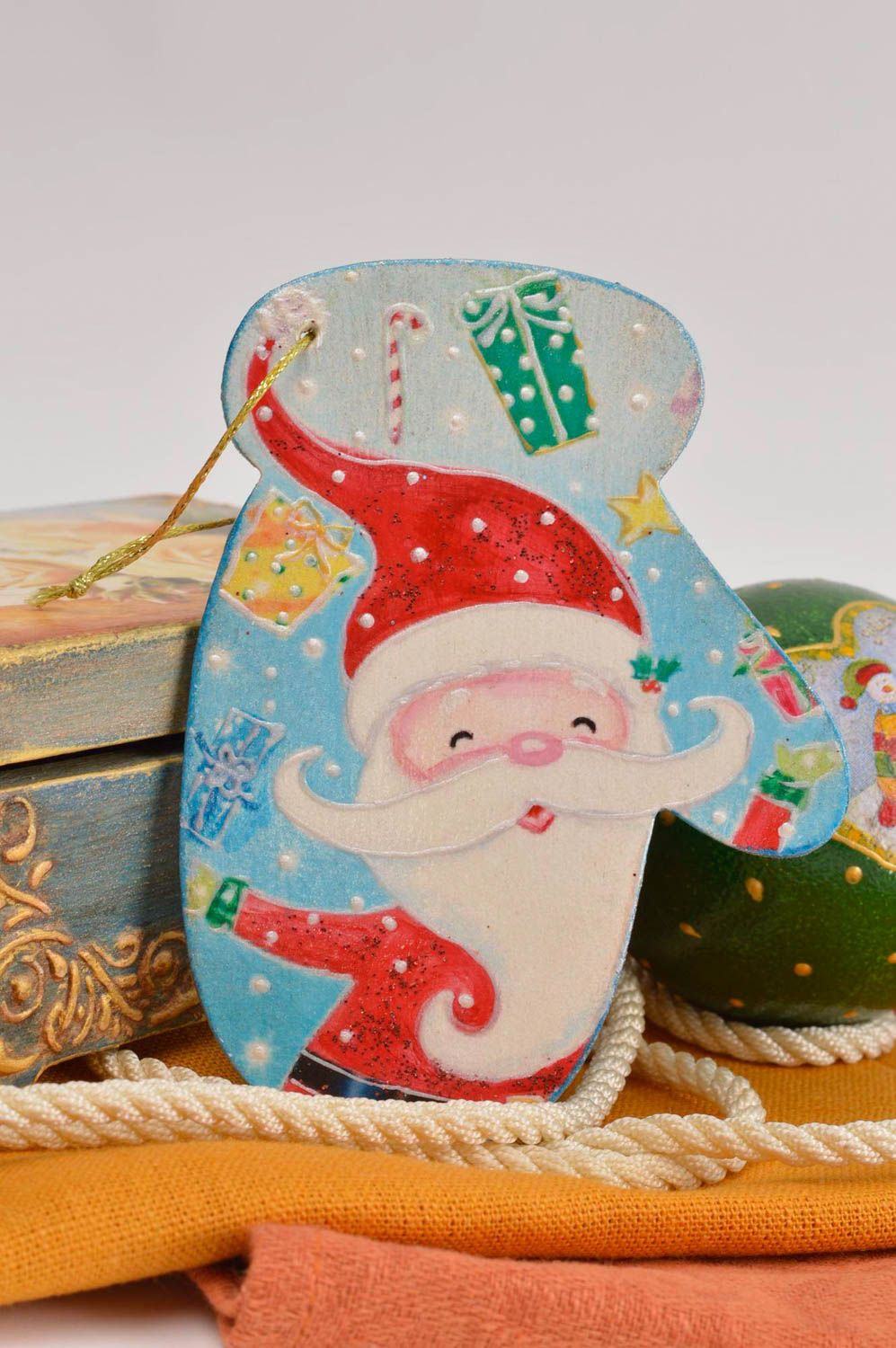 Arreglo navideño hecho a mano elemento decorativo regalo original Papá Noel foto 1